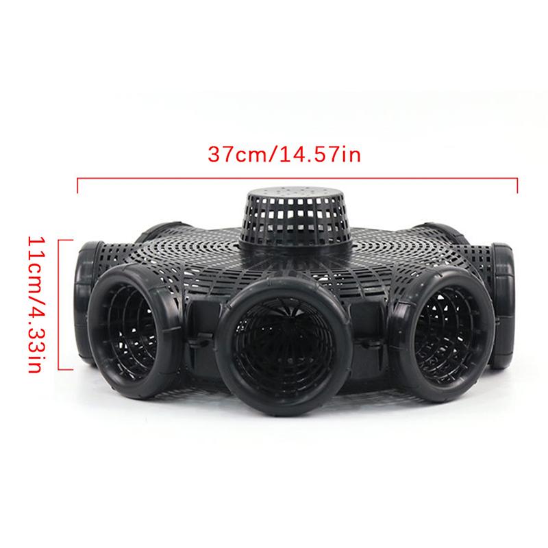 8 Holes Upgraded Catch Loach Lobster Yellow Eel Cage Outdoor Fishing Net Cage Plastic Shrimp Trap Cage With Counterweight Box
