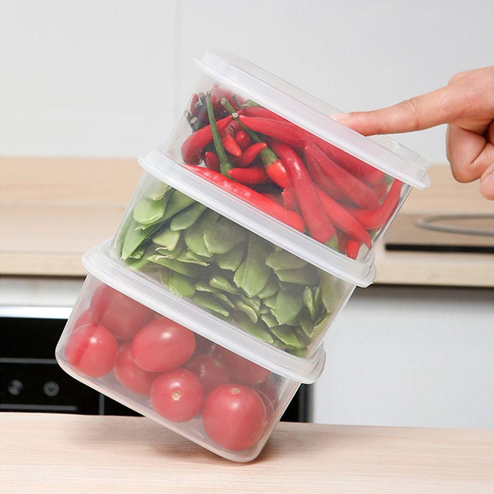 with Lid Trasparent Crisper Sealed Rectangular Microwave-heated Lunch Boxes