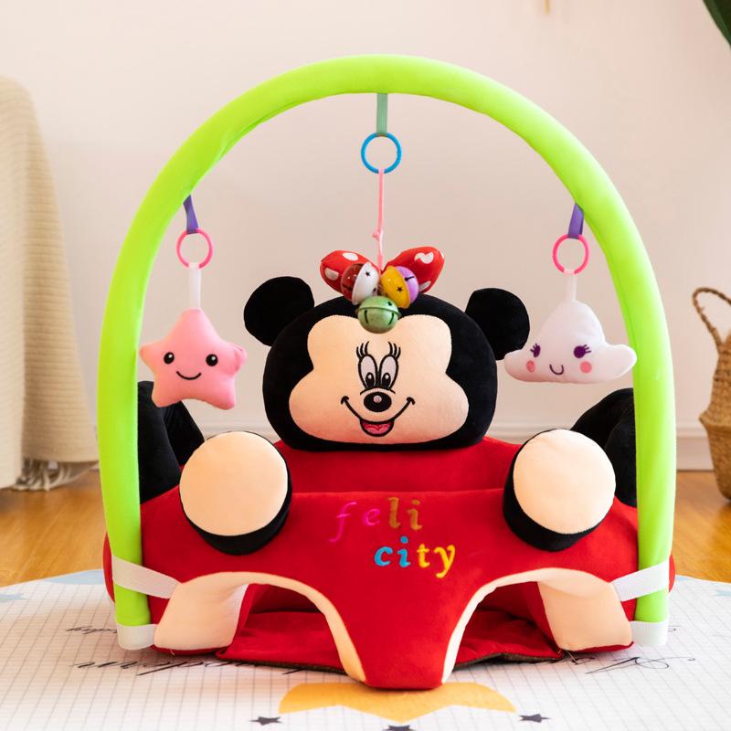 Neuer, weicher Lernstuhl für Kinder mit Stange, wunderschön geformtes, elektrisch besticktes Plüschpuppen-Kleinsofa