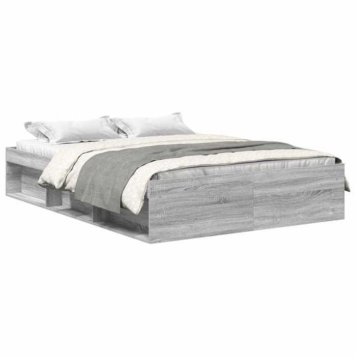 VidaXL Cadre de lit sonoma gris 120x190 cm petit double 3203899