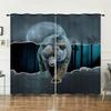 Curtain Animal Wolf Bear Curtain Digital Printing Blackout Curtain No Punching