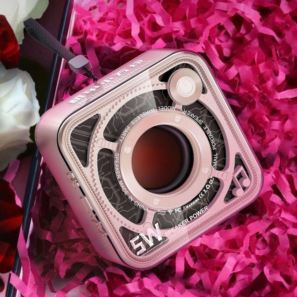 Small Wireless Bluetooth Speaker Mecha Mini Speaker Transparent Portable Subwoofer  Outdoor