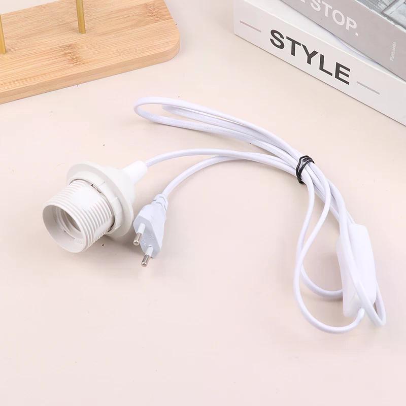 1.8M EU/US Plug E27 Full Teeth Lamp Base Holder Power Cord Hanging Pendant LED Light Fixture Socket Cord Adapters With Switch