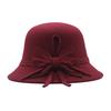 Basin hat women's autumn and winter casual hat big bow fashionable bucket hat women's dome British woolen top hat
