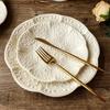 European Ceramic Dessert Plate Creative Relief Tableware Wedding Party Candy Fruit Cake Plate Family Dinner BBQ Steak Plate