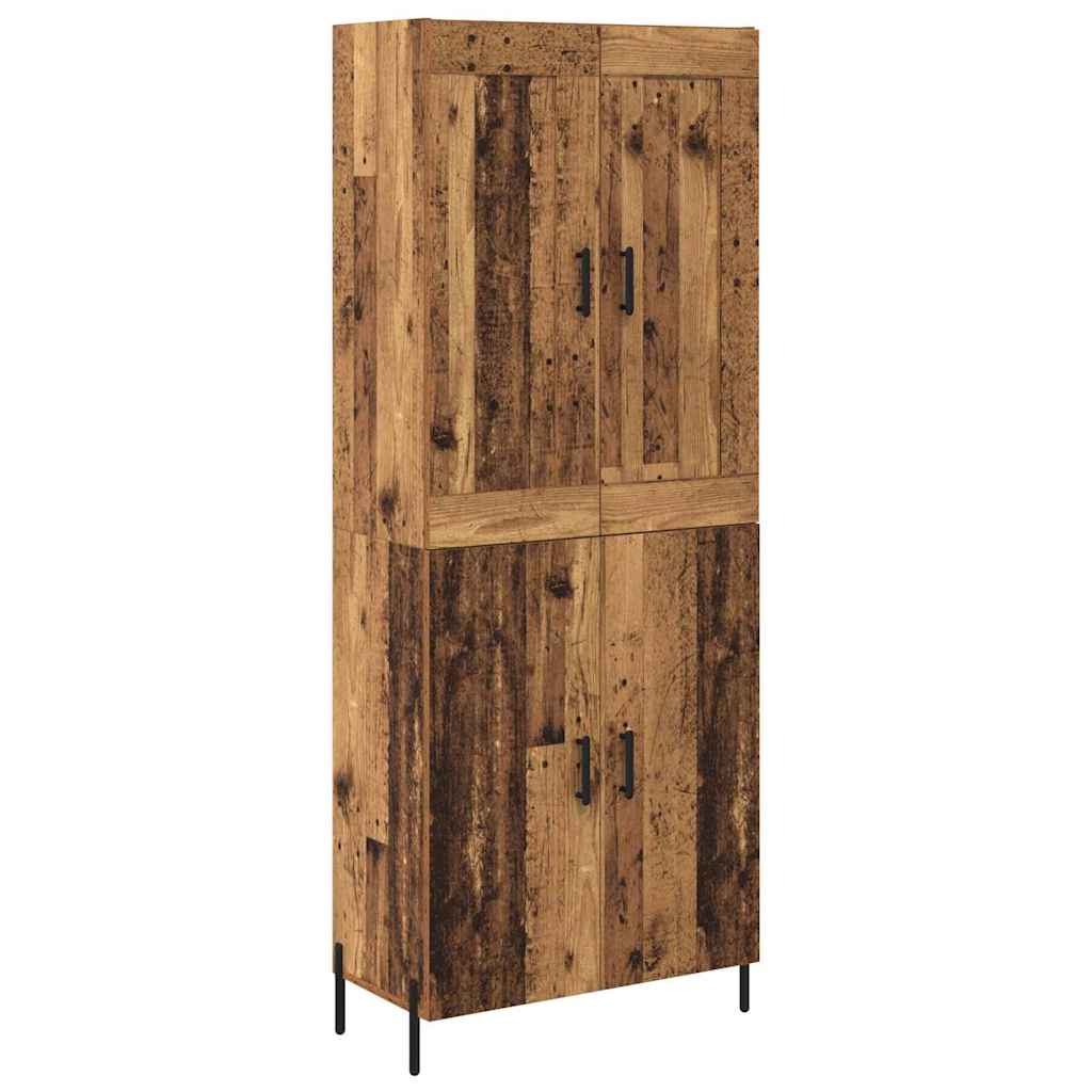 Highboard 2 pcs Reclaimed Wood Wood Based Material