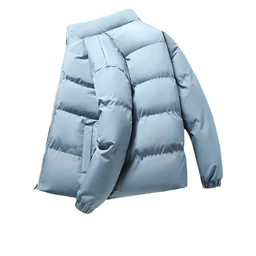 Autumn and Winter Couples Solid Color Stand Collar Cotton-padded Jacket, Thick Cotton To Keep Warm