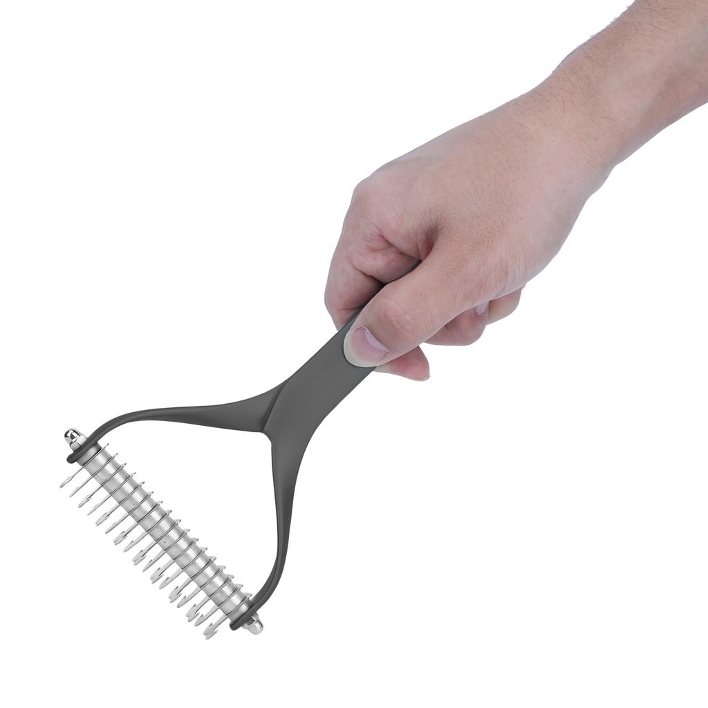 Narzędzie do pielęgnacji zwierząt 2-stronne grabie do podszerstka Szczeniak Kot Grzebień do włosów Szczotka Usuwanie otwartych kołtunów Czarny Duży