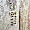 Handmade Metal Moon Star Statement Earrings For Ladies Summer Casual Wear