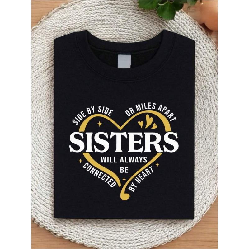 Plus Size, Sister-style T-shirts, Sister-travel 2026 Tops, Sister-vacation Outfits, Sister-weekend-travel Tops, Sister-style Parent- Outfits S чёрный