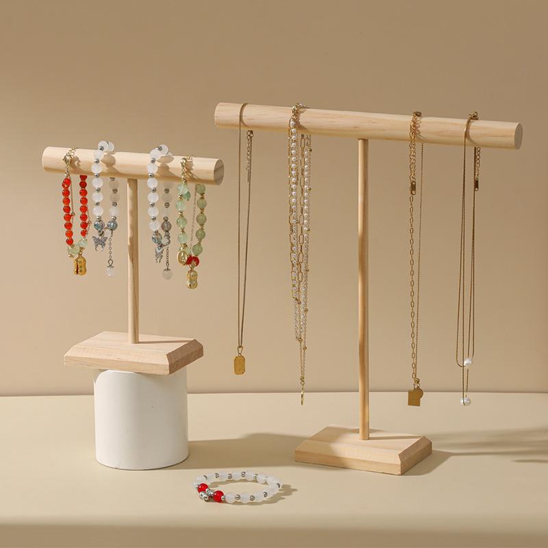 Espositore per Gioielli in Legno a Forma di T Supporto per Collane Anelli Scaffali da Tavolo Porta Appeso Organizer per Gioielli per la Casa