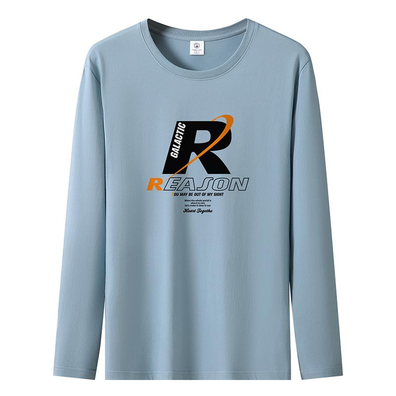 Reason Pattern Mens Long Sleeved Tee Shirt Pure Cotton S-5XL Man Casual Pullovers 