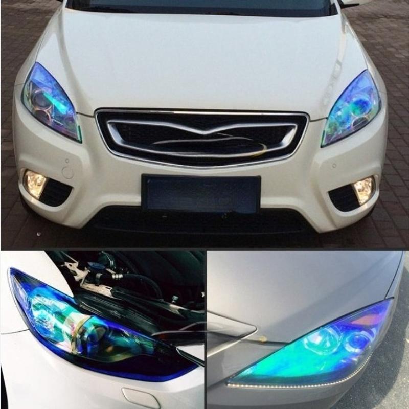 Car Body Headlight Film Self-Adhesive Vinyl Wrap Auto Headlight Fog Light Tint Film Waterproof Decoration Sticker Car Styling
