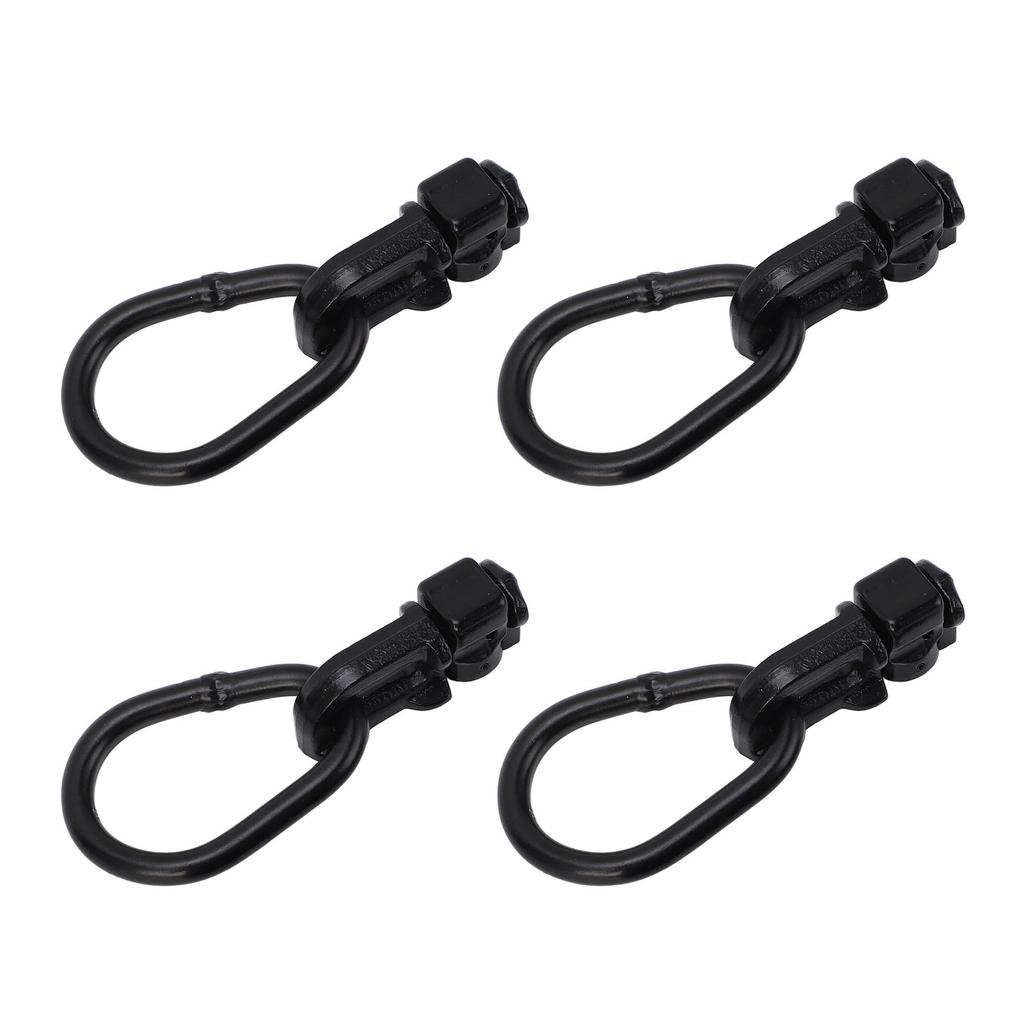 4 Peças L Track Encaixe de Amarração com Pino Duplo Aço Carbono Controle Seguro de Carga para Caçamba de Caminhão Trailer Pickup RV ATV Preto