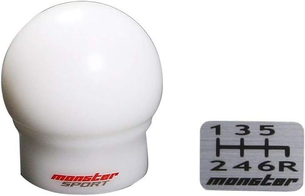 MONSTER SPORT Monster Shift Knob C Type M12 X P1.25 Spherical White Diameter =