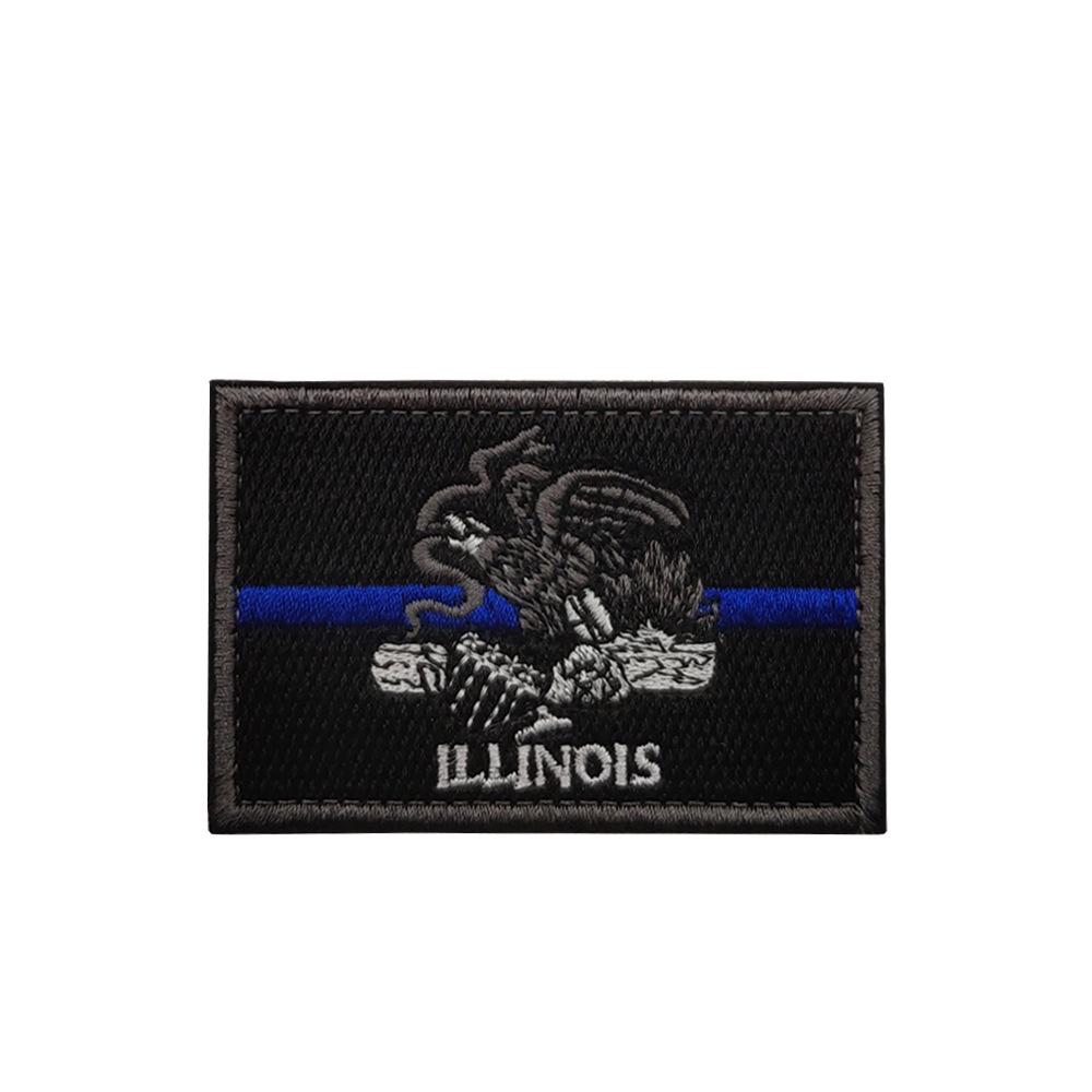 Geborduurde Klittenband Patches: Staatsvlaggen van NY, IL, TN & OH