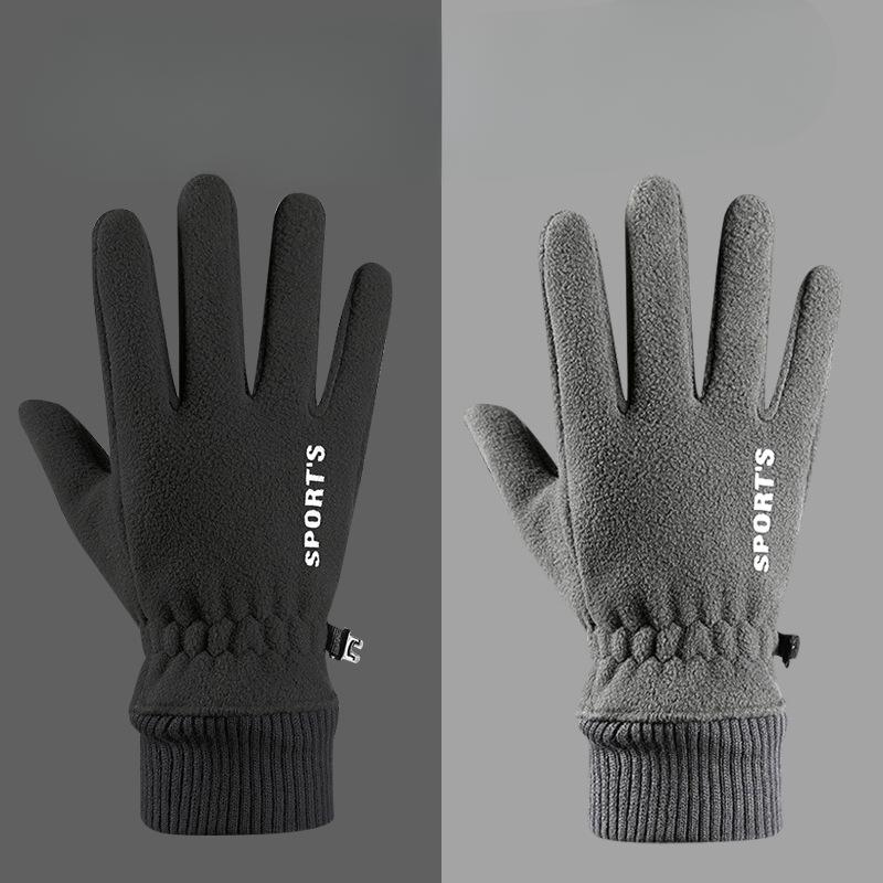 Autumn and Winter Sports Fleece Warm Gloves for Men and Women Touch Screen Bicycle Riding Cold Proof Outdoor Gloves