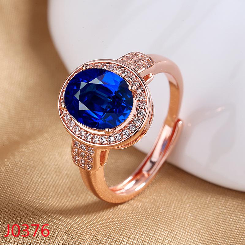 2026 18K Rose Gold-plated Pigeon Blood Ruby Ring Women's Light Luxury Diamond-set Engagement Ring Colored Open Index Finger Ring