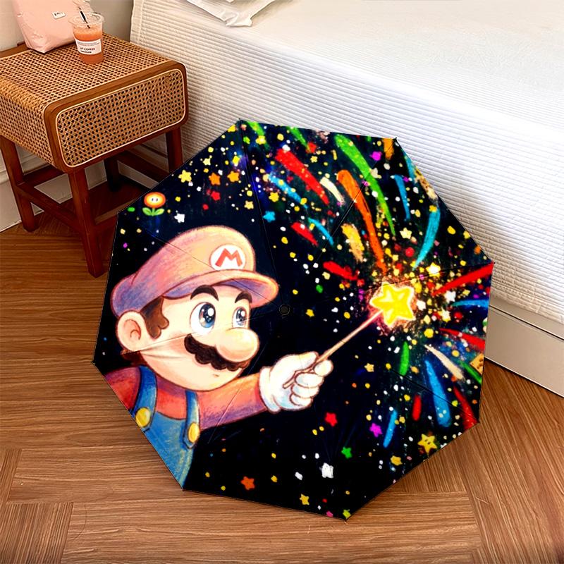 

1PC Automatic Folding Umbrella Super Mario Pattern 8 Ribs Portable Foldable Travel Umbrella Christmas Birthday Gift разноцветный