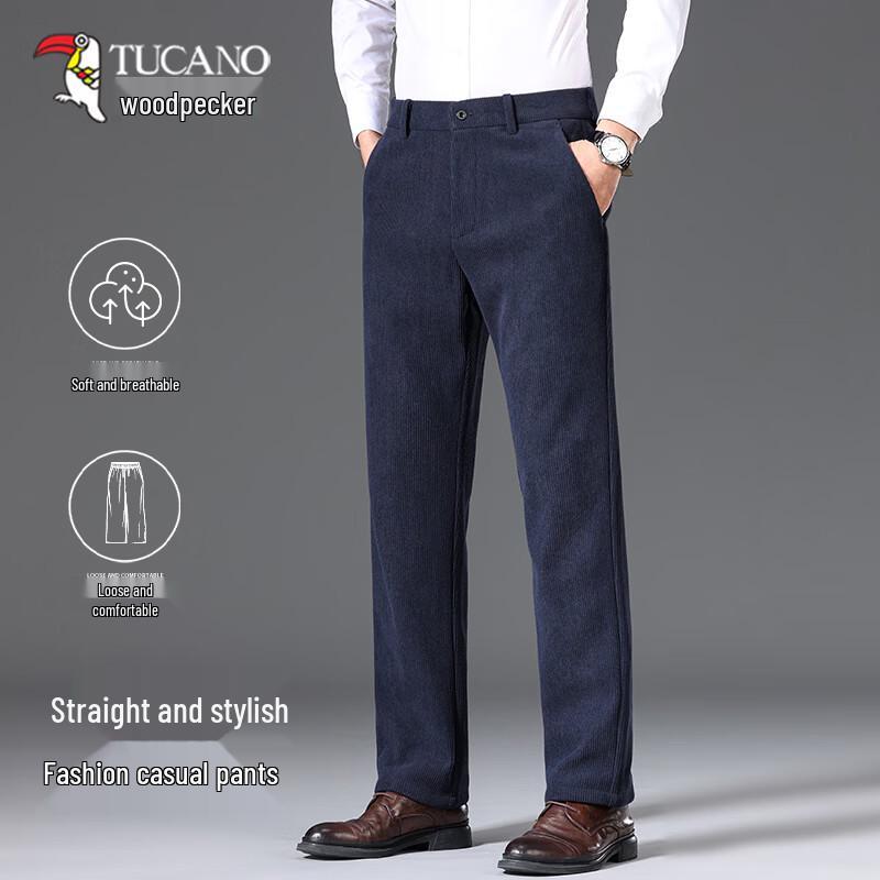 TUCANO Men s Corduroy Casual Straight-Leg Pants 40