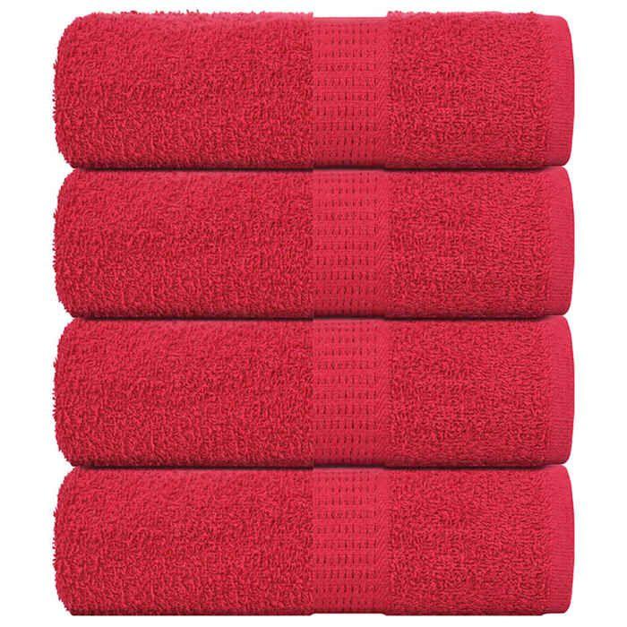 VidaXL Serviettes de toilette 4 pièces FROGN Rouge 30 x 30 cm 100 % coton 136921