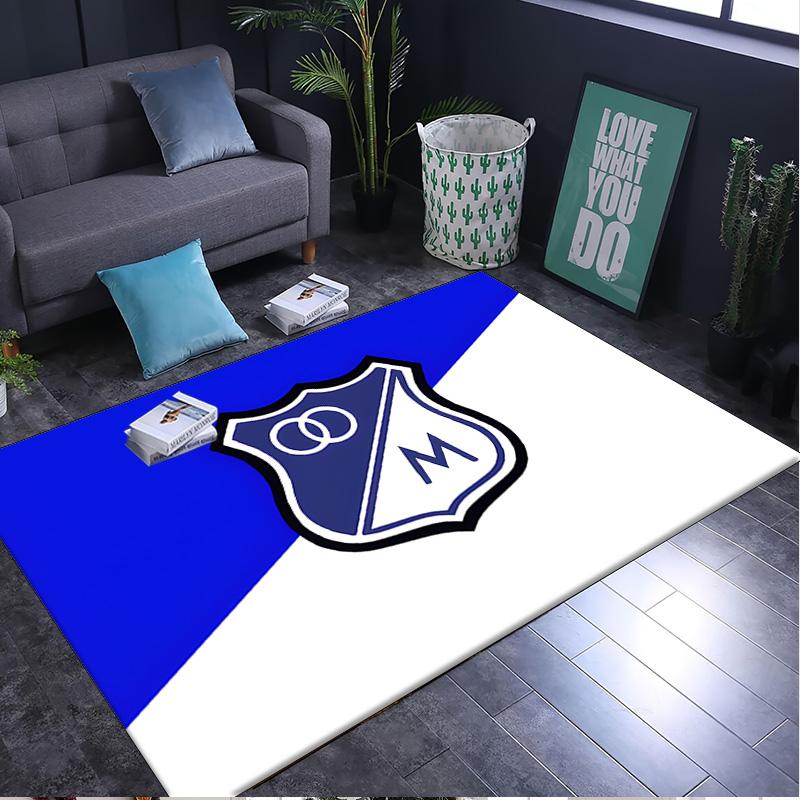 1PC rug Blue And White Shield Millonarios Carpet, Chair Rug,Area Rug for Office Bedroom living rooms bedroom, Doormat decor Christmas fan gifts