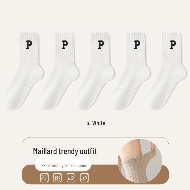 Yalu Women s Warm Mid-Calf Cotton Socks - 5 Pairs Pack