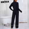 GMXIA Pajamas Women's Homewear Spring and Autumn Cardigan Long-sleeved Set Can Be Worn Outside