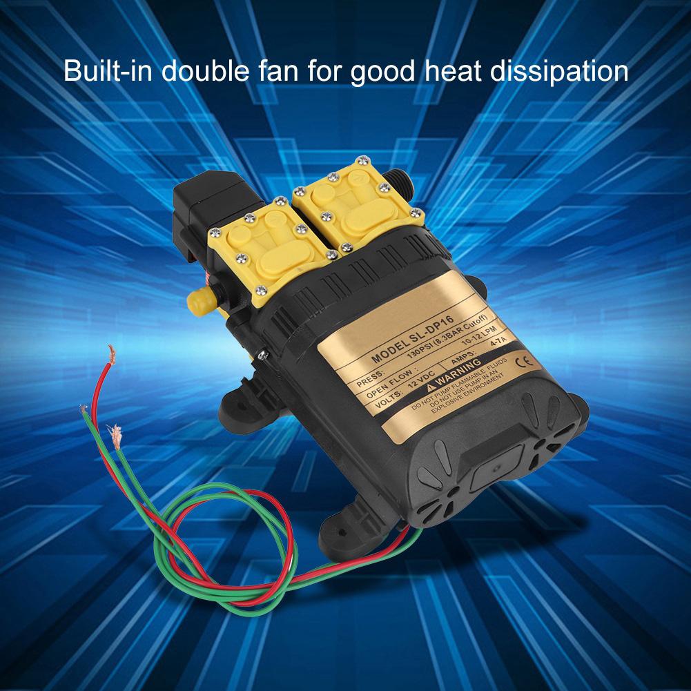 12V High Pressure Double Head Diaphragm Water Pump Electric Water Sprayer Pump