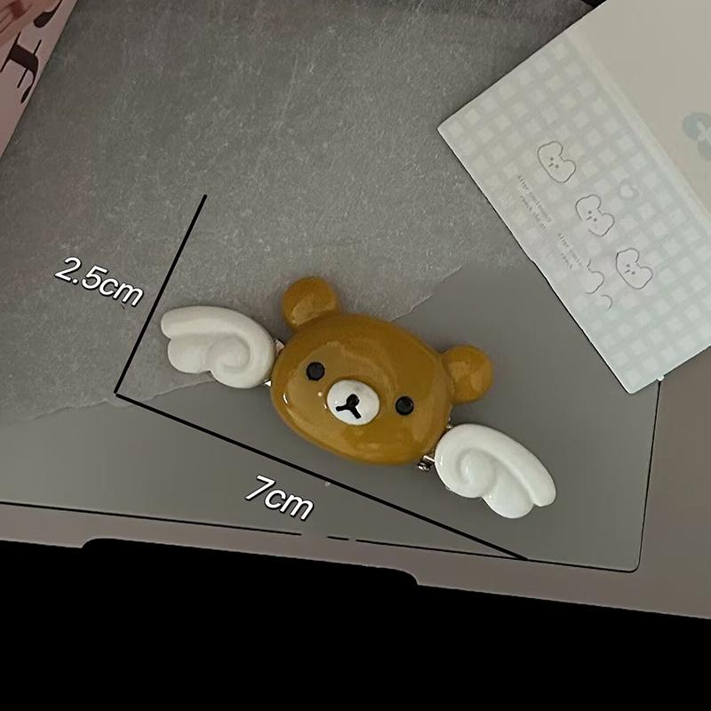 Kawaii Rilakkuma Aniołek Spinka do Włosów Kreskówkowy Skrzydlaty Mały Miś Spinka do Grzywki Boczne Spinki do Włosów Akcesoria do Włosów
