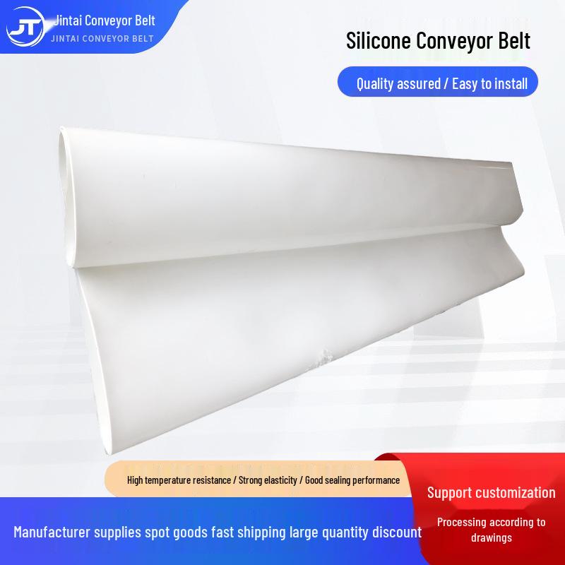 

High-Temperature, Oil and Corrosion-Resistant Non-Stick Food Grade Silicone Conveyor Belt (White)