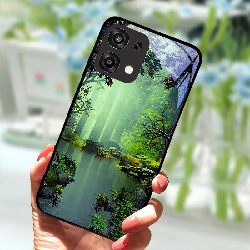 Tempered Glass Phone Case For OPPO A6 Pro A6Pro 5G CPH2781 Case Cool Fashion Painted Cover For Oppo F31 F 31 5G Back Cover Coque
