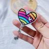 Id Card Holder Acrylic Retractable Badge Reel Lanyard Badge Holder Cute Cartoon Badge Reel For Office School Hospital