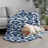 Blue Fan Pattern Microfiber Flannel Cover Blanket Bedroom Living Room Sofa Soft And Comfortable Home Decoration