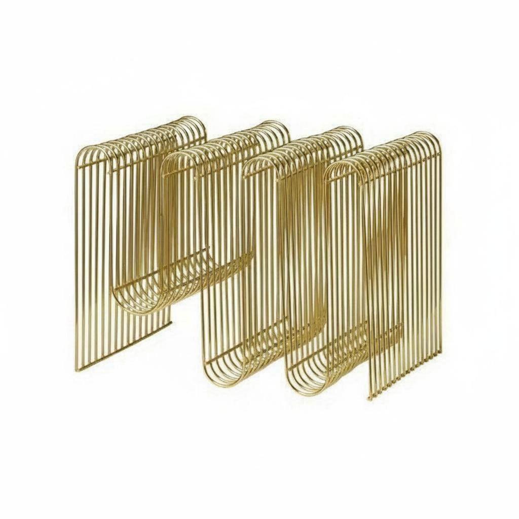 Wire Magazine Holder Side Table Modern Crafted Metal Rack End SpaceSaving for Desktop
