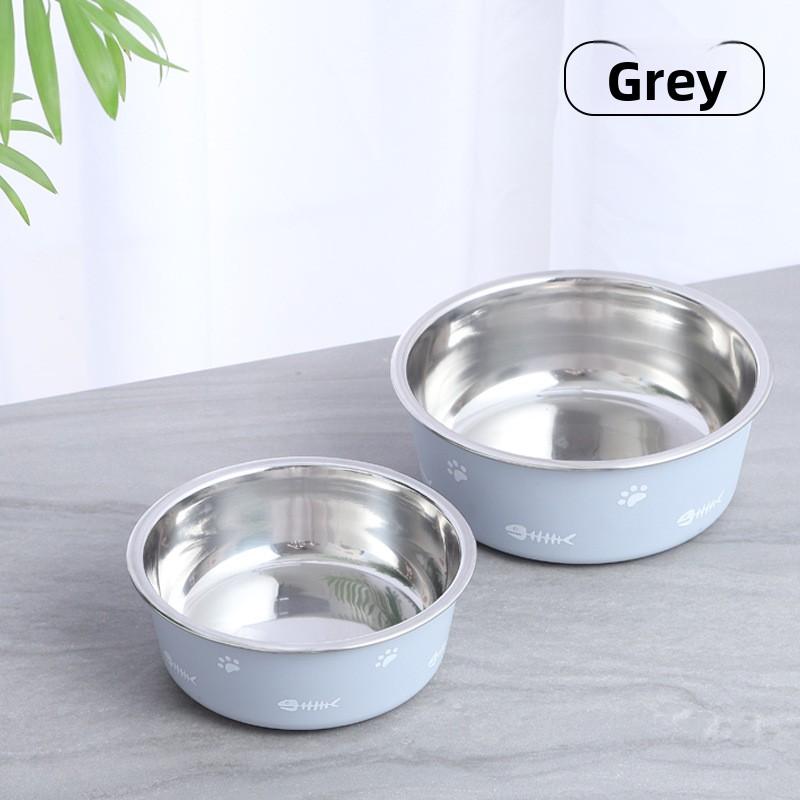 New Double-layer Thickened Floor-absorbing Dog Bowl with Anti-slip Feature - Pet Bowl Made of Stainless Steel, Suitable for Dogs and Cats