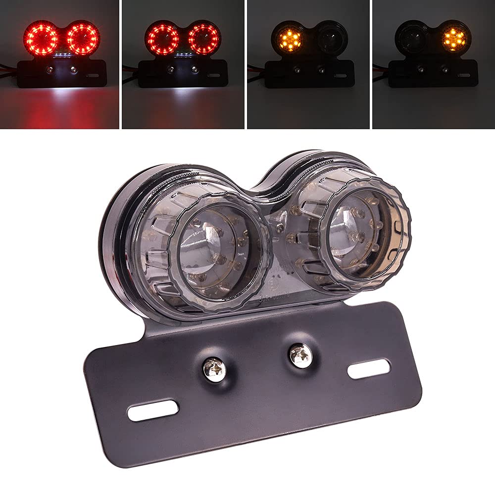 Aoling Motorcycle Tail Lamp Vintage Brake License Plate Light Position Lamp Turn Signal