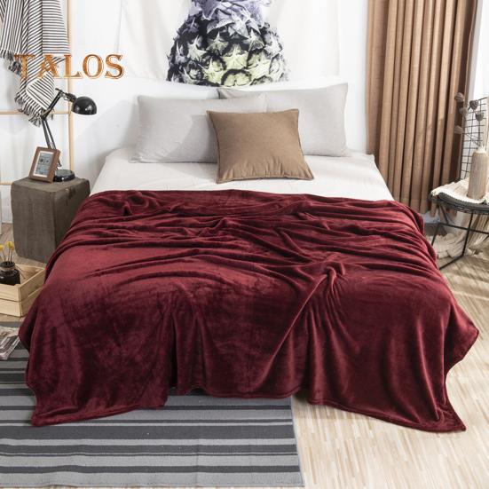 Flannel Blanket Thickened Double-sided Fluff Plush Solid Color Office Nap Dormitory Home Bed Sofa Travel Cozy Warm Winter Blanket