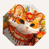 1pc Orange Cat Creative Design Durable Cartoon Folding Umbrella, Portable 3-Fold Compact Umbrella for Men and Women, Suitable for Travel or