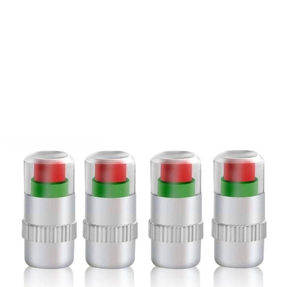 4Pcs/set Automobile Tire Nozzle Cap Anti-theft Valve Core Caps Tire Pressure Detection Pressure Gauge Universal Type Cap