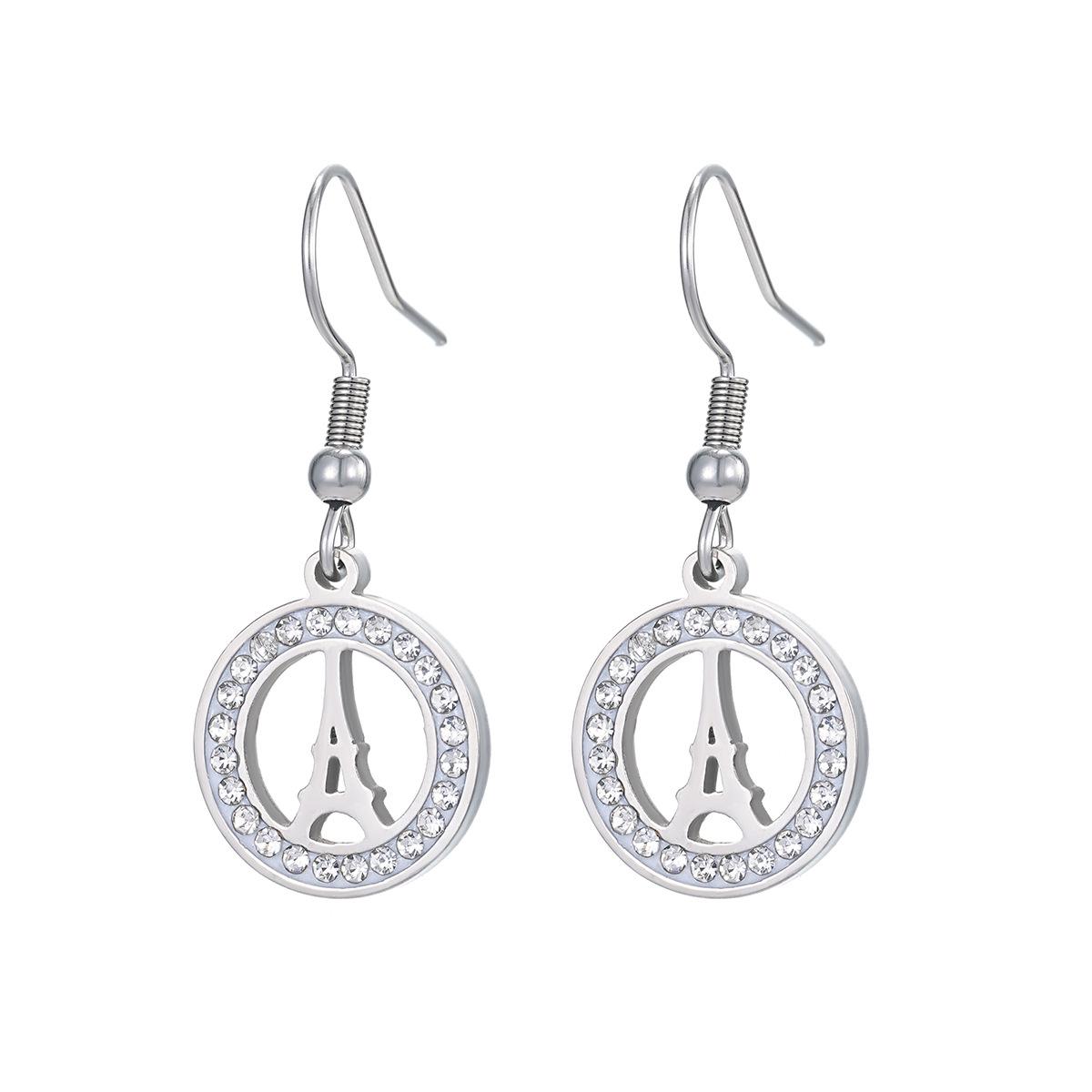 

Комплект из серег и подвески Alphabet Tower из нержавеющей стали, женские инициальные украшения, персонализированный подарок в уличном стиле