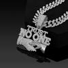 European and American alloy accessories are hot-selling TRUST NO ONE diamond-encrusted pendant, men's personality trendy hip-hop Cuban chain