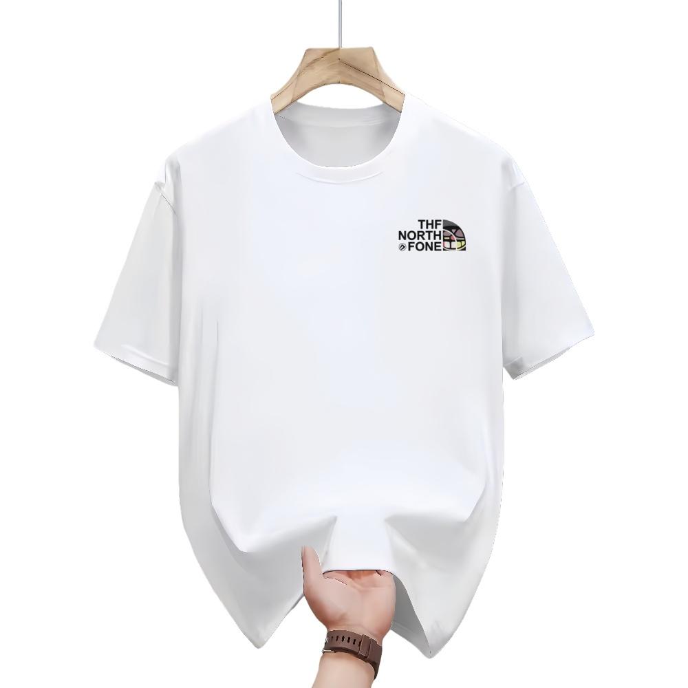 Spring and Summer New Retro Letter Logo Handpainted Graffiti Fun Print Round Neck Mens Womens Casual Short Sleeved Tshirt