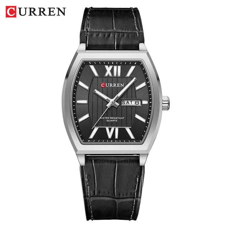 New Arrival Luxury Sport Tonneau Case Fully Automatic Men s Genuine Leather Quartz Watch Luminous Pointer Dial Hollow Out