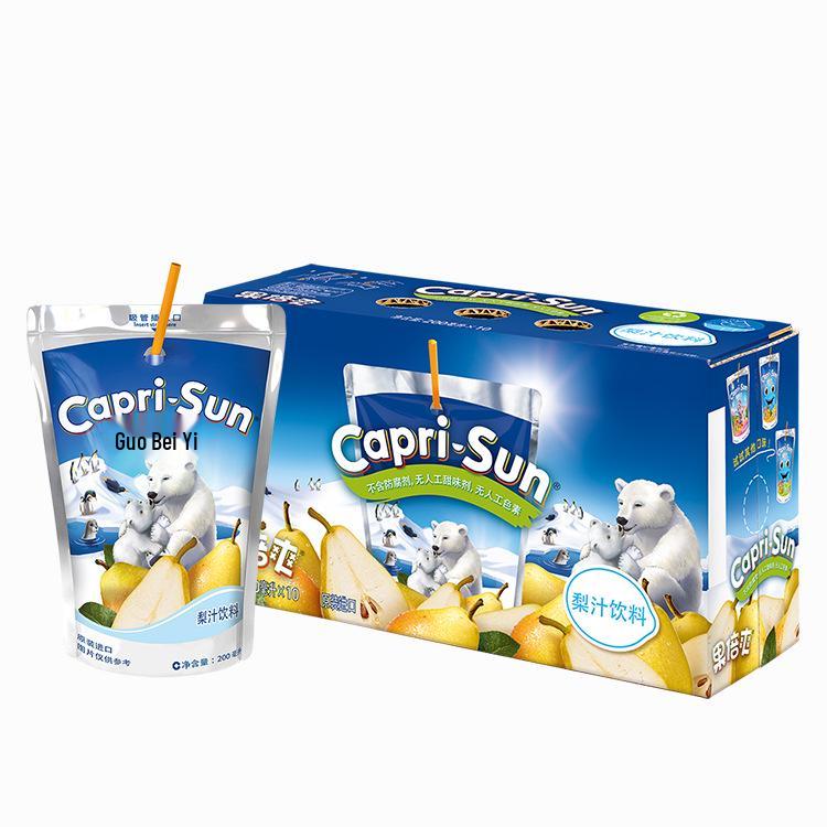 Imported 200ML Fruit Juice Packs (10 Bags) - Children's Healthy Drink with Orange & Grape Flavors, Rich in Vitamin C.