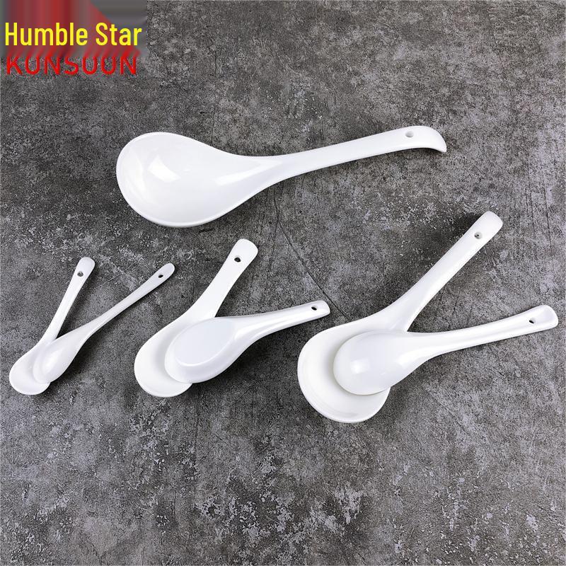 Qianxing White Ceramic Serving Spoons & Scoops