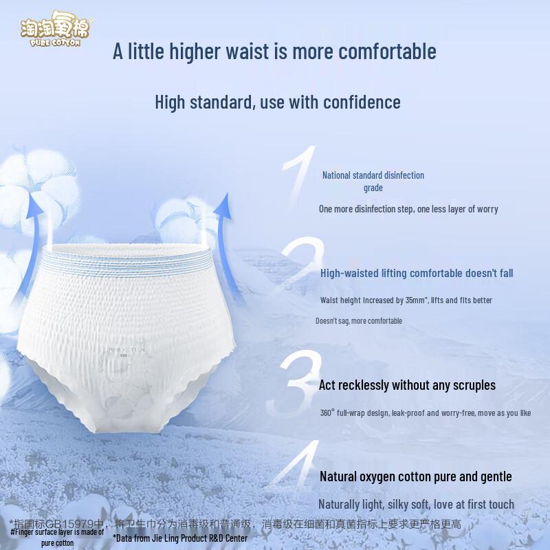 TaoTao Oxygen Cotton Tianshan White Pure Cotton Sanitary Panties