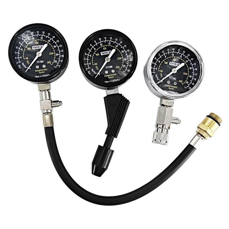 YATO Cylinder Pressure Gauge for Gas/Oil Engines - Auto Repair Tool