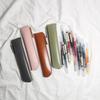 Soft Thin Pencil Case PU Pen Storage Bag Vintage Pencil Bags  Office Accsesories