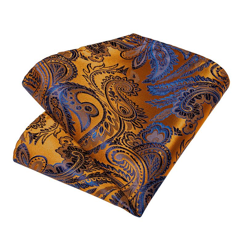 Dibangu Men Tie Paisley Wedding Tie for Men Hanky CufflinkS Silk Men Tie Set Party Business Fashion